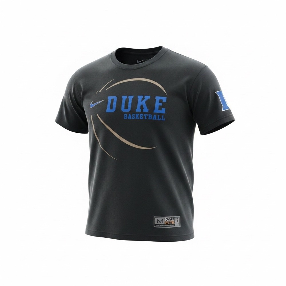 Nike Elite Duke Blue Devils Basketball T-Shirt Mens Medium Black Loose Fit Tee